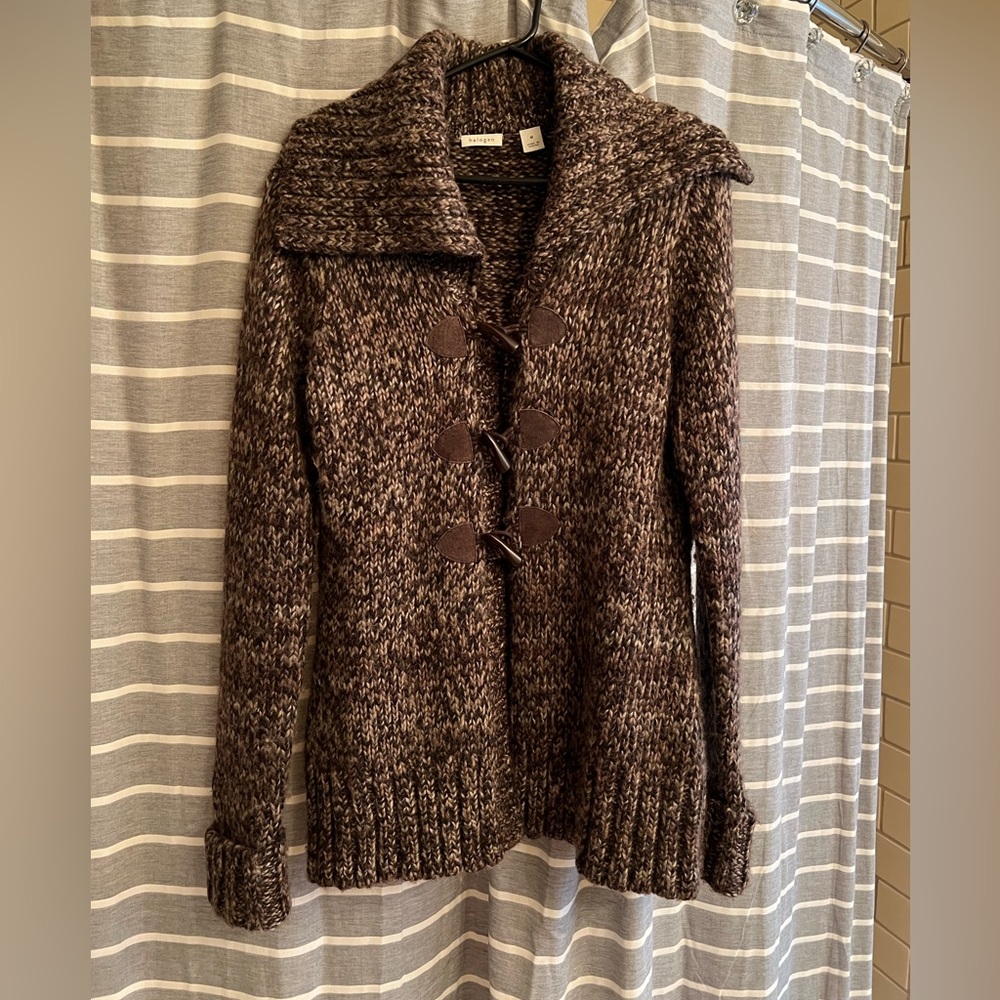 Halogen heavy knit button up sweater